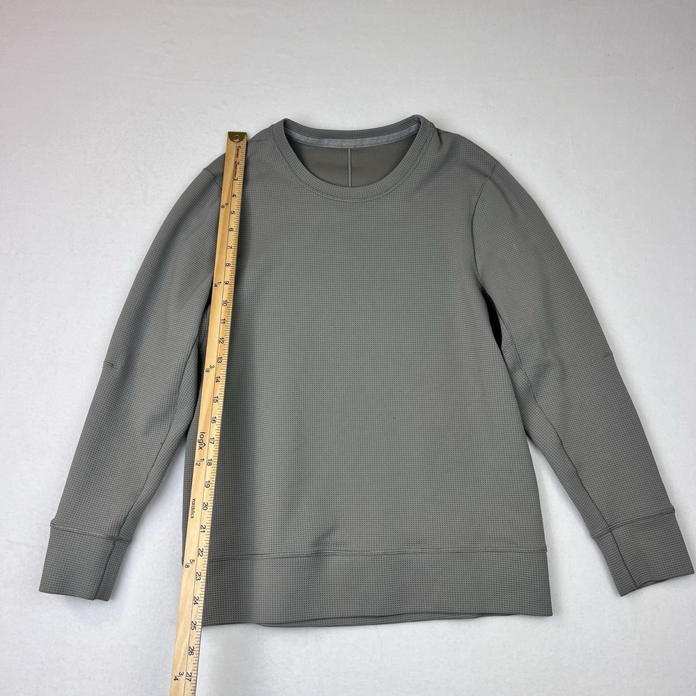 Lululemon Men's Shift Stitch Waffle Knit Crew Shirt Gull Gray Longsleeve Size S - Picture 6 of 8